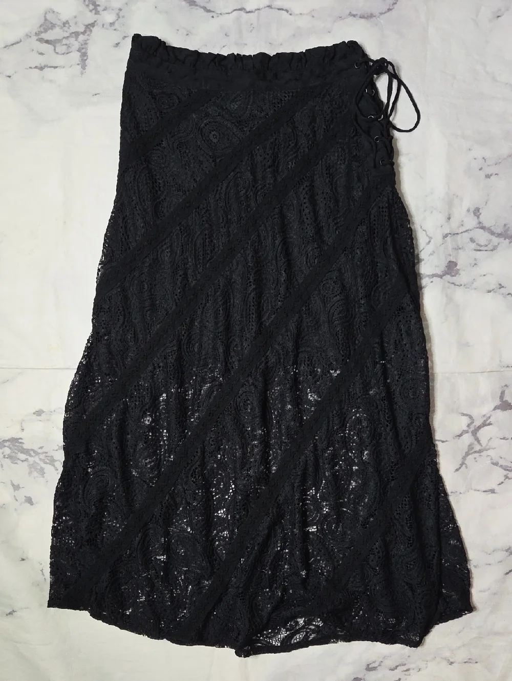 For Love And Lemons Danielle Midi Half Slip Lace Skirt - Picture 1 of 9